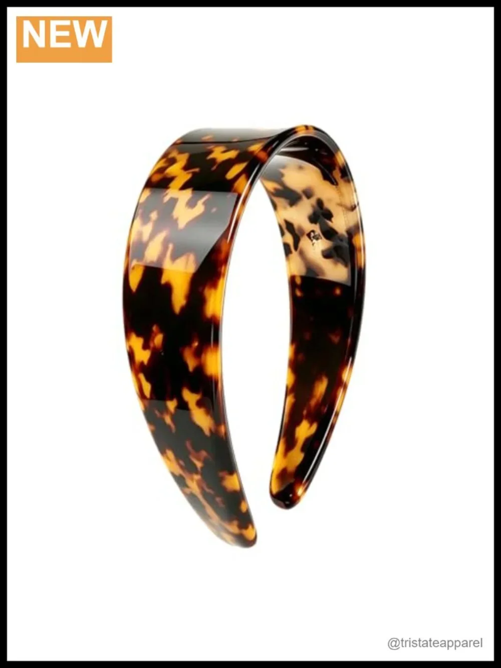 Acetate Resin Wide Headband with Teeth Non-Slip No Headache Adjustable